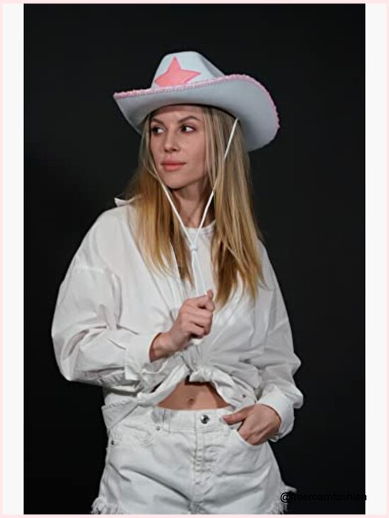 Cowboy Hat with Chin Strap, Felt Fabric, One Size